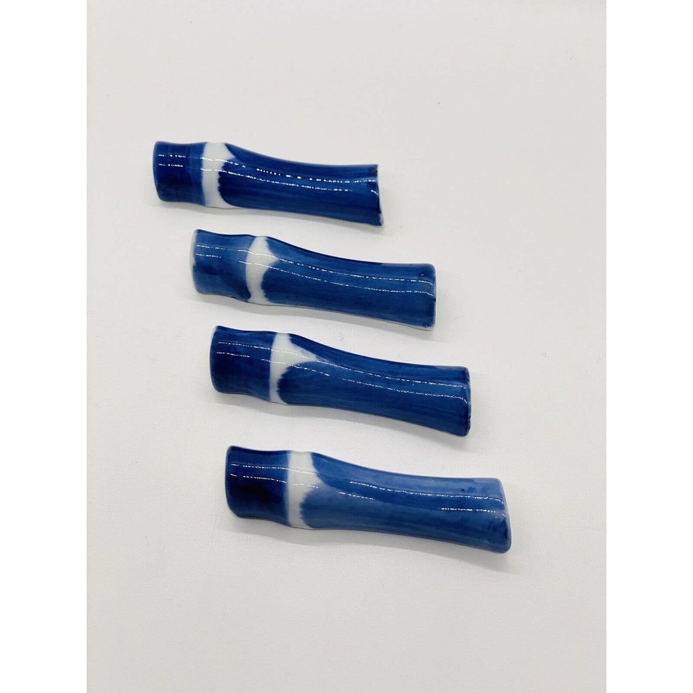 3" Ceramic Blue/White Japanese Chopstick Rests-Set of 4